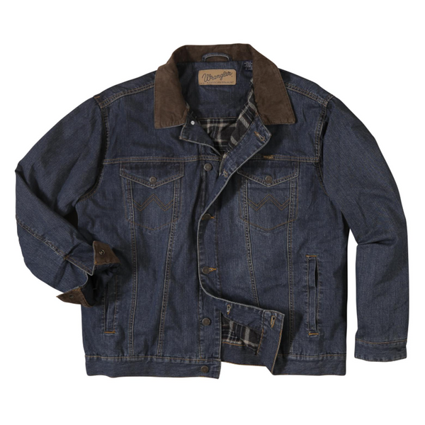 Concealed Carry Blanket Lined Denim Jacket - Denim/Charcoal - 74265CD