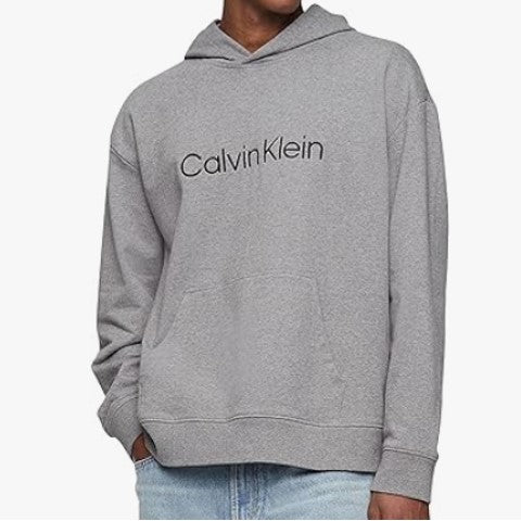 CALVIN KLEIN LS RLX LOGO TERRY PO HOOD