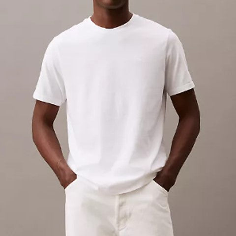 CALVIN KLEIN Smooth Cotton Monogram Logo T-Shirt