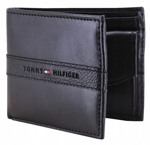 Tommy Hilfiger Men's Leather Ranger RFID Bifold Wallet with Coin Pocket