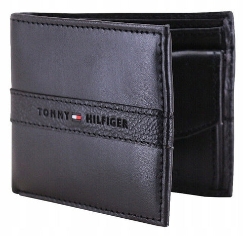 Tommy Hilfiger Men's Leather Ranger RFID Bifold Wallet with Coin Pocket