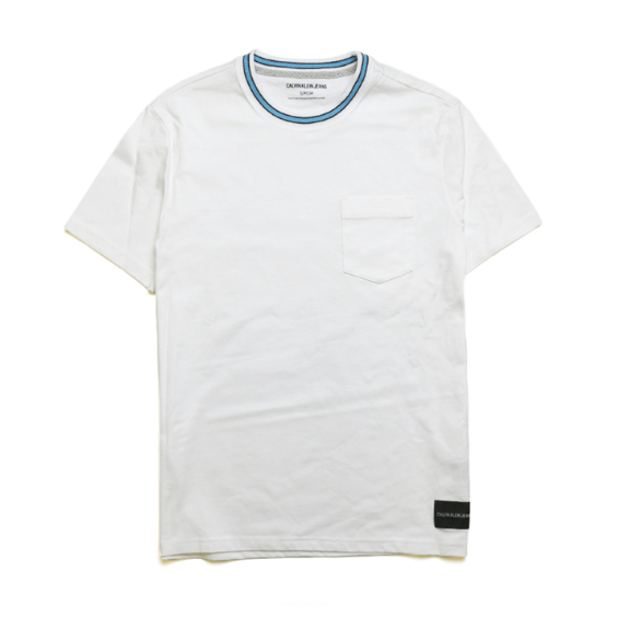 Calvin Klein Jeans Mens Ringer Basic T-Shirt White