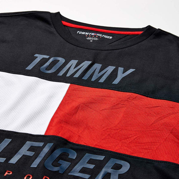 Tommy Hilfiger Crew Neck Unisex Street Style Cotton Short Sleeves Black
