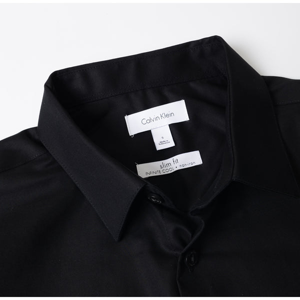 Calvin Klein Men's Long Sleeve Button Down Solid Shirt Black – HiPOP Fashion