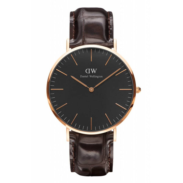 Daniel Wellington Classic Black York Rose Gold Watch