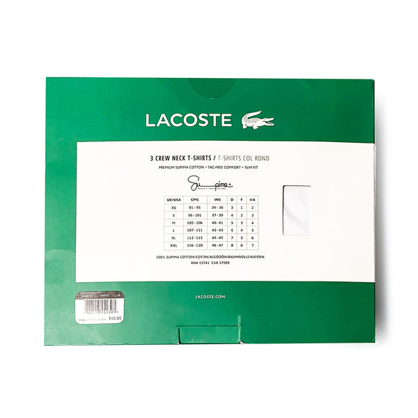 Lacoste Men's 3 Pack Slim Fit Cotton Crew Neck Tee RAM8703