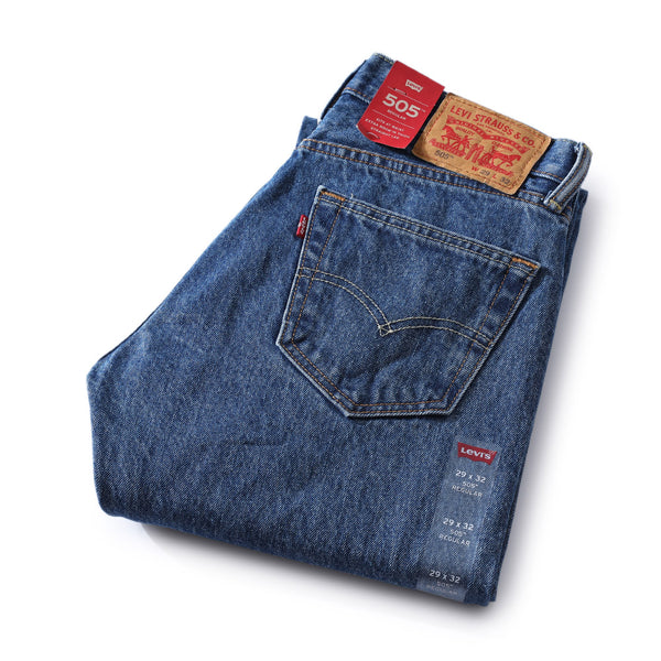 Levi's 505 Original Fit Jeans – Straight Leg, Regular Fit, 5-Pocket, Dark Wash (Multiple Sizes & Inseams)