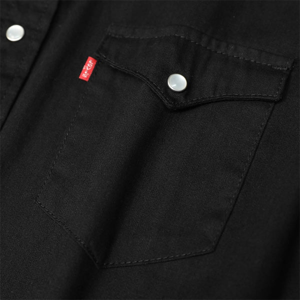Levi's Men's Long Sleeve Western Pearl Snap Twill Shirt 3LMLW379CC Black
