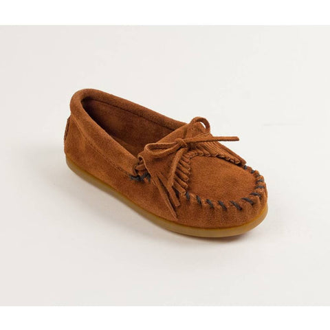 Minnetonka Kilty Hardsole Brown Moccasins