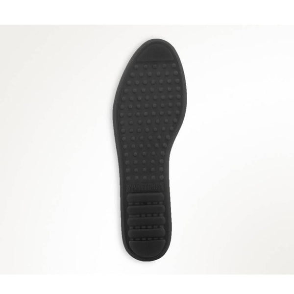 Minnetonka Kilty Hardsole Black Moccasins