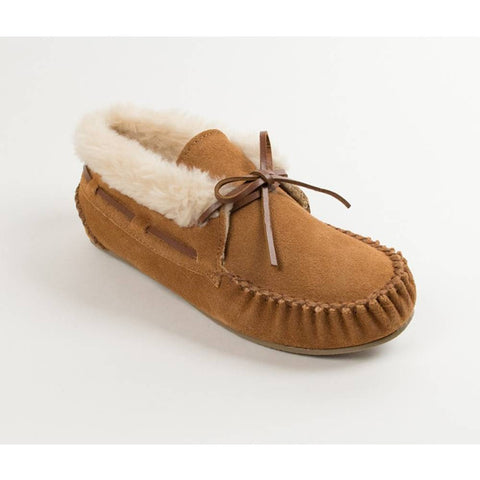 Minnetonka Kilty Hardsole Cherry Red Moccasins