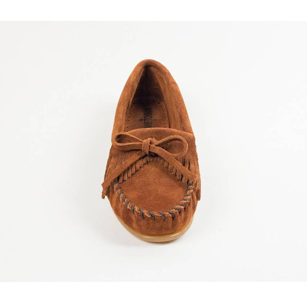 Minnetonka Kilty Hardsole Brown Moccasins