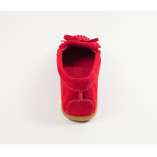 Minnetonka Kilty Hardsole Cherry Red Moccasins