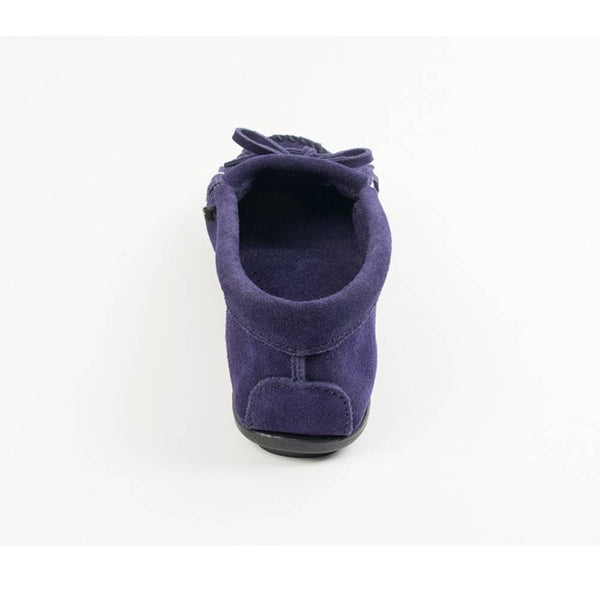 Minnetonka Kilty Hardsole Navy Moccasins