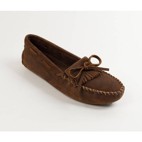 Minnetonka Kilty Black Wedge Moccasin