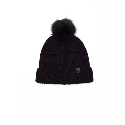 Obey HUMBOLD BEANIE HAT Chunky knit beanie with a faux fur Black