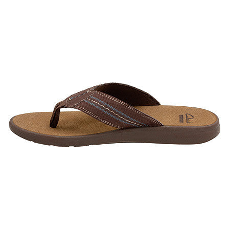 Clarks mens shop leather flip flops