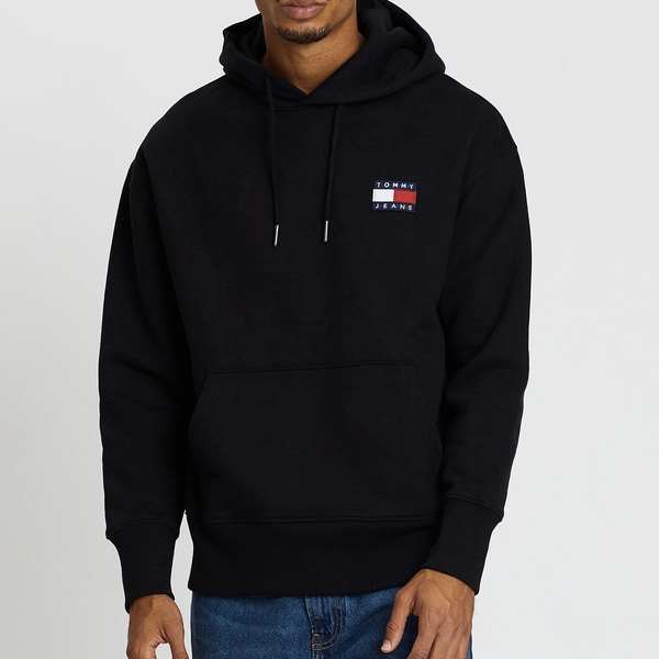 HiPOP Jeans Tommy SMITH BADGE HOODIE. Hilfiger Men\'s Fashion Tommy PO Black. –