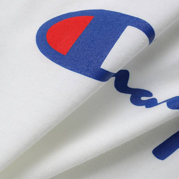 HERITAGE SHORT LEEVE T-SHIRT WITH CHAMPION LOGO WHITE