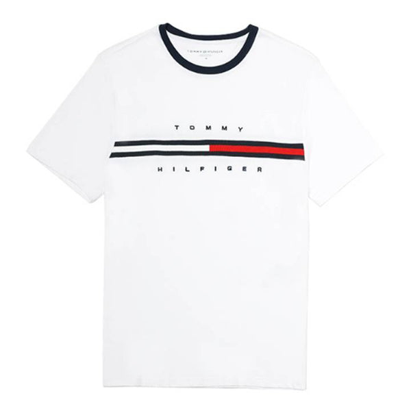 TOMMY HILFIGER MEN'S TINO LOGO T-SHIRT WHITE