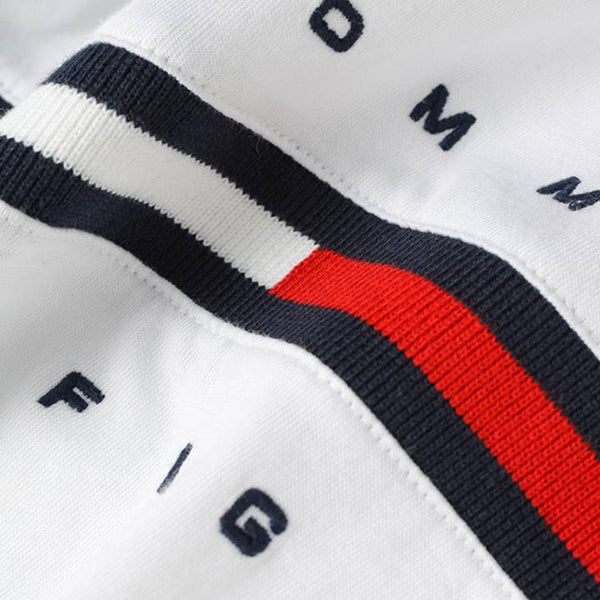 Tommy Signature Tape Logo T-Shirt - white: Tshirts for man brand To