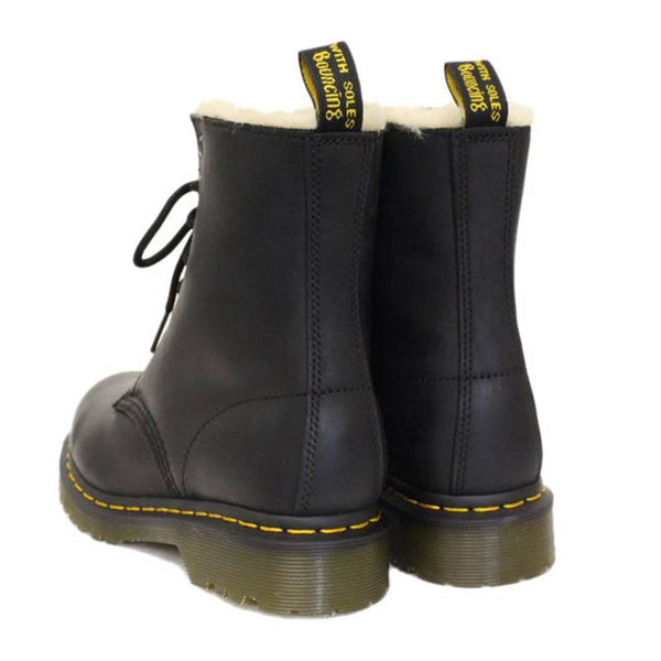 Dr.Martens 1460 WOMEN'S FAUX FUR LINED LACE UP BOOTS BLACK