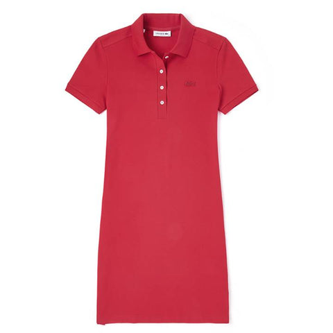 Lacoste Women's Stretch Slim Fit Polo Dress Red