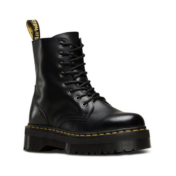 Martens Jadon 8-Eye Leather Platform Boot Men and Women Black – HiPOP Fashion