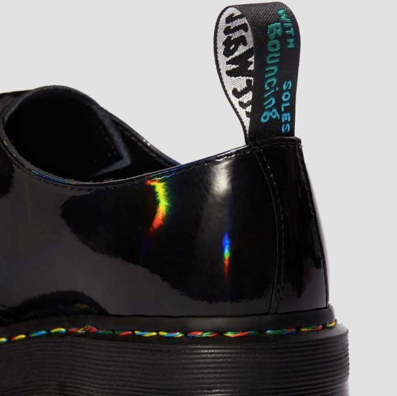 Dr.Martens Women's 1461 RAINBOW PATENT PLATFORM SHOES Multi Color