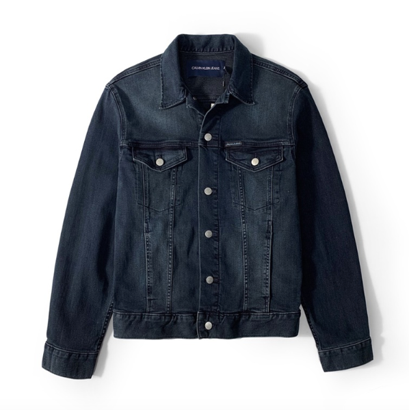 Calvin Klein Men's Trucker Slim Jacket Vintage Black with Black