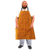 Urby Big and Tall Plus Size Work Apron: Flame Resistant Leather Welding Apron, Wood and Workshop Canvas. Butcher Rubber.