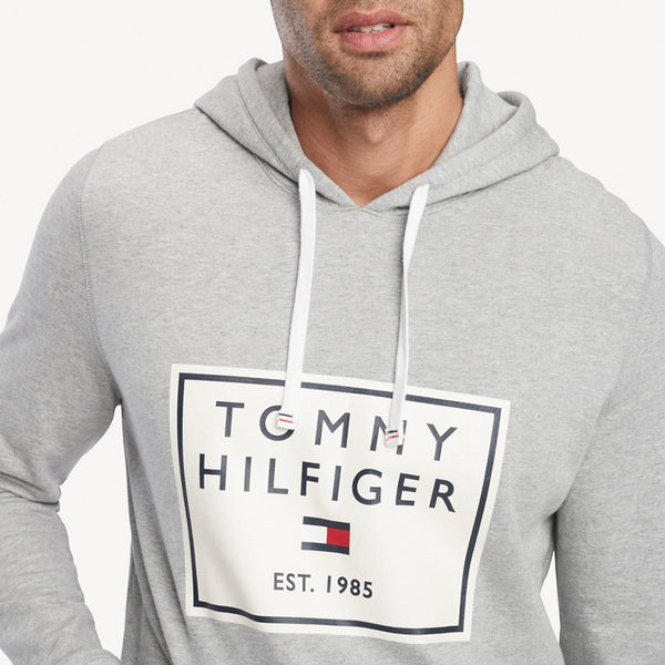 Tommy Hilfiger Men's Brushed Back Fleece Pullover Hoodie Grey