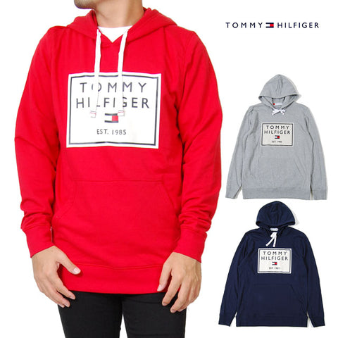 Tommy Hilfiger Men's Brushed Back Fleece Pullover Hoodie Red