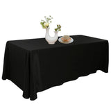 Urby 70 X 120 Inch Polyester Rectangular Table Cloth For 6 - 8 Foot Table That Seats 6 - 8 Person - Fits Folding Tables, Picnic Tables, Dining Tables - Machine Wash Reusable & Wrinkle Free - Black