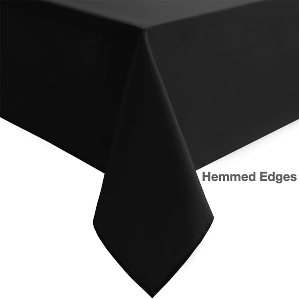 Table Tek Rectangle Black Polyester Cloth Table Cover - Hemmed - 90 inch x 132 inch - 10 Count Box, Size: One Size
