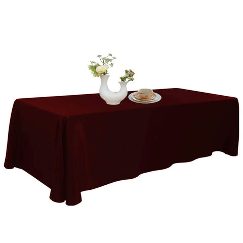 Urby 90 X 132 Inch Polyester Rectangular Table Cloth For 8 Foot Table That Seats 8 - 10 Person - Fits Large Folding Tables, Picnic Tables, Dining Tables - Machine Wash Reusable & Wrinkle Free - Black
