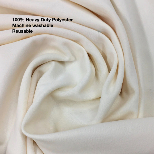 Urby 90 Inch Polyester Round Table Cloth For 4 - 6 Foot Table That Seats 5 - 6 Person - Fits Event Tables, Picnic Tables, Dining Tables - Machine Wash Reusable & Wrinkle Free - Ivory