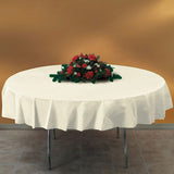 Urby 90 Inch Polyester Round Table Cloth For 4 - 6 Foot Table That Seats 5 - 6 Person - Fits Event Tables, Picnic Tables, Dining Tables - Machine Wash Reusable & Wrinkle Free - Ivory