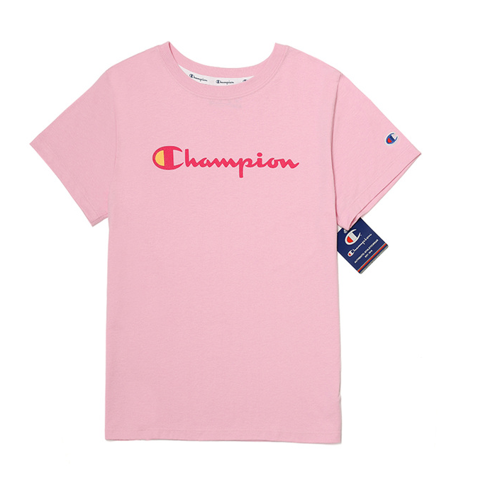 Pink champion shirt womens outlet