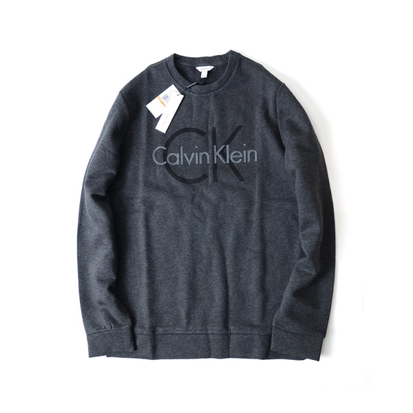 Calvin Klein Gunmetal Mens Small Logo Crewneck Sweater
