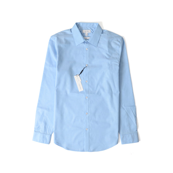 Calvin Klein Men's Long Sleeve Button Down Solid Shirt Light Blue