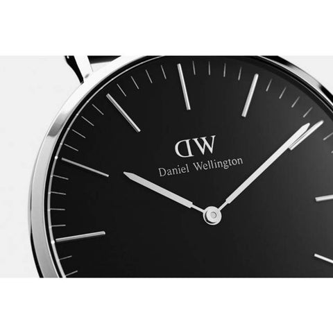 Daniel Wellington Classic Black Bristol Silver Watch