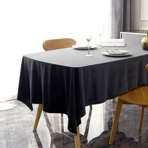 Urby 70 X 120 Inch Polyester Rectangular Table Cloth For 6 - 8 Foot Table That Seats 6 - 8 Person - Fits Folding Tables, Picnic Tables, Dining Tables - Machine Wash Reusable & Wrinkle Free - Black