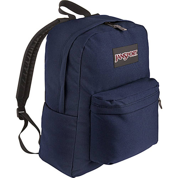 Vintage JanSport USA Backpack Navy Blue Book Bag Large