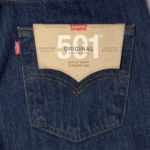 Levi's Men's 501 Original Mid Rise Regular Fit Straight Leg Jeans 00501-0194 Dark Stonewash