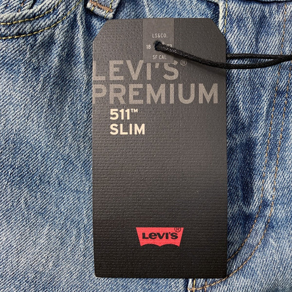 Mens Levi's 511 Fennel Print Slim Leg 04511-3984 Ripped Blue