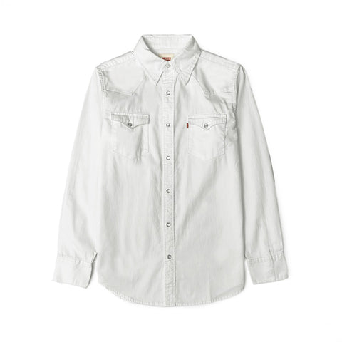 Lucky Brand Men's solid white Linen Blend western pearl snap shirt 2XL XXL