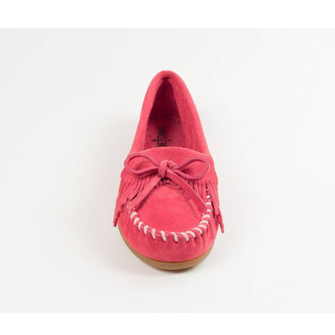 Minnetonka Kilty Hardsole Pink Moccasins