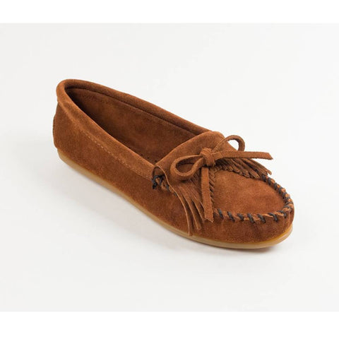 Minnetonka Kilty Hardsole Brown Moccasins