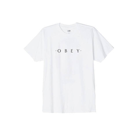 Obey NOVEL OBEY Men’s Regular fit.Crew neck tee White